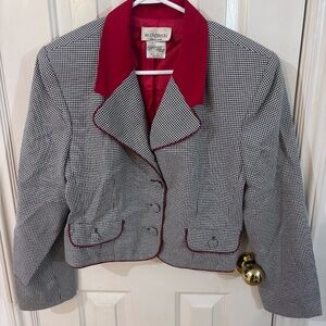 VINTAGE 90s 80s blazer gingham jacket *accepting offers made in canada